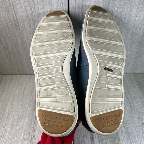 Cole Haan Original Grand Wingtip Blue Suede Oxford Dress Sneaker Mens Size 12 - Picture 7 of 10